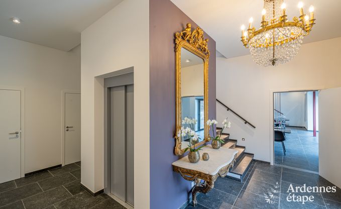 Luxury castle for 30 people in Ouffet with 14 bedrooms, 12 bathrooms, indoor pool, sauna and private garden