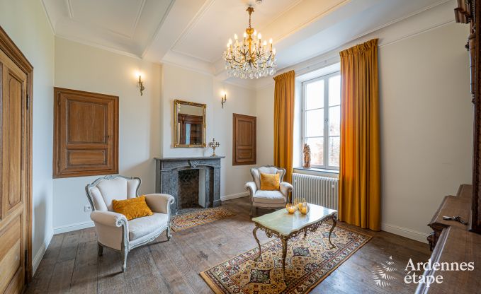 Luxury castle for 30 people in Ouffet with 14 bedrooms, 12 bathrooms, indoor pool, sauna and private garden