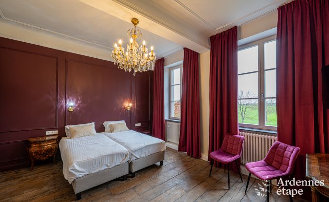 Luxury castle for 30 people in Ouffet with 14 bedrooms, 12 bathrooms, indoor pool, sauna and private garden