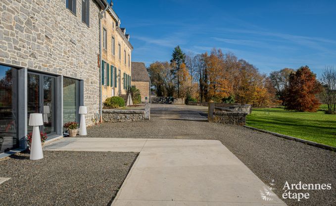 Luxury castle for 30 people in Ouffet with 14 bedrooms, 12 bathrooms, indoor pool, sauna and private garden