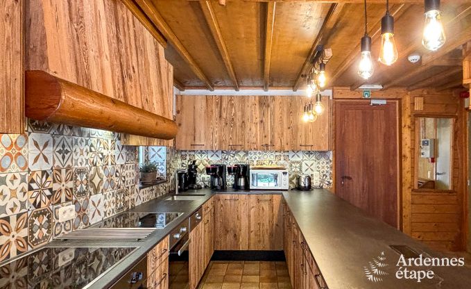 Spacious chalet in Ovifat, Ardennes, 16 people, 8 bedrooms, 3 bathrooms, sauna, billiards, garden with private terrace