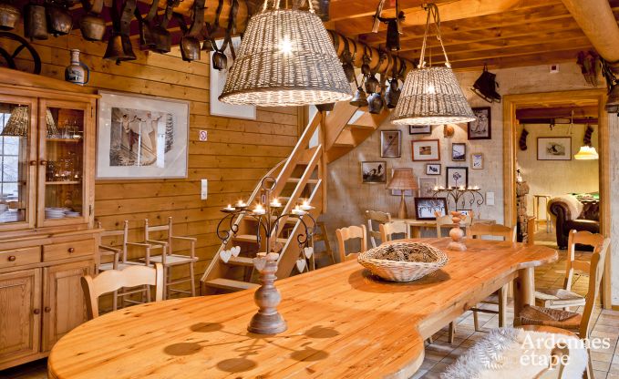 Spacious chalet in Ovifat, Ardennes, 16 people, 8 bedrooms, 3 bathrooms, sauna, billiards, garden with private terrace