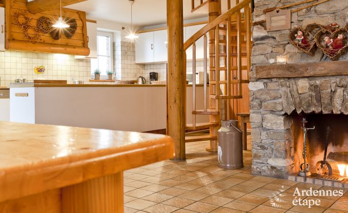 Spacious chalet in Ovifat, Ardennes, 16 people, 8 bedrooms, 3 bathrooms, sauna, billiards, garden with private terrace