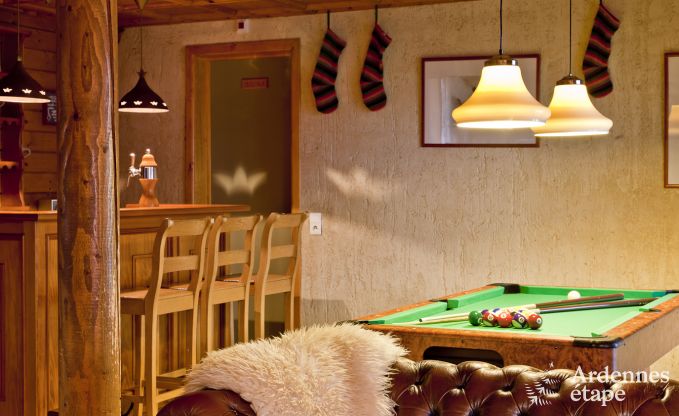 Spacious chalet in Ovifat, Ardennes, 16 people, 8 bedrooms, 3 bathrooms, sauna, billiards, garden with private terrace