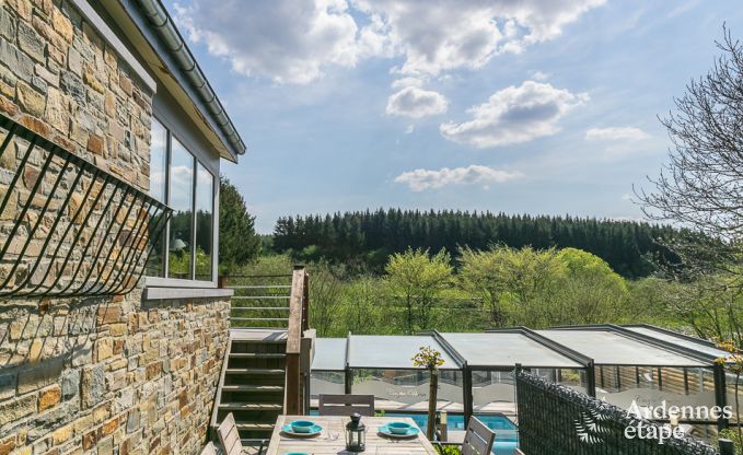 High-end villa in Redu, Ardennes, 9 people, outdoor pool, sauna, steam room, indoor and outdoor jacuzzi, private garden, complete equipment