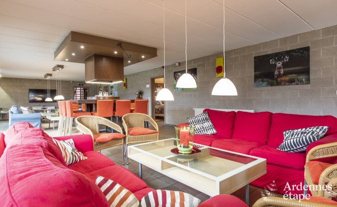 Spacious holiday home in Vielsalm for 22 people with 10 bedrooms, playroom, sauna and large garden