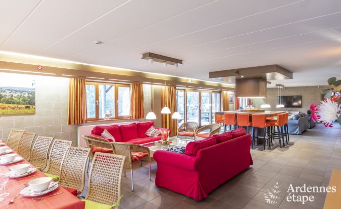 Spacious holiday home in Vielsalm for 22 people with 10 bedrooms, playroom, sauna and large garden