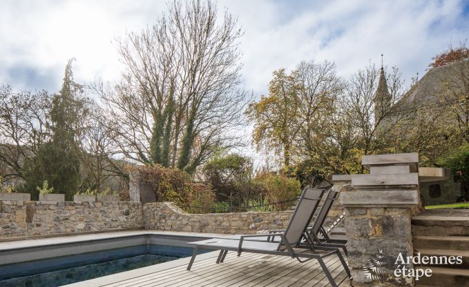 Charming holiday home with pool and private garden for 4 people in medieval village Vierves-sur-Viroin