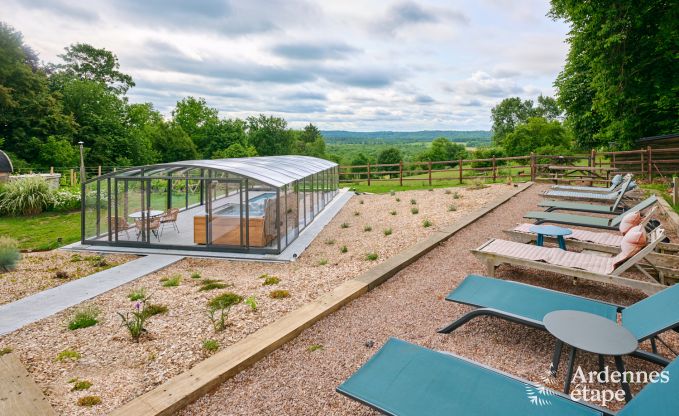 Unforgettable stay in Villers-en-Fagne: Holiday home with sauna, jacuzzi and breathtaking view in the Ardennes.