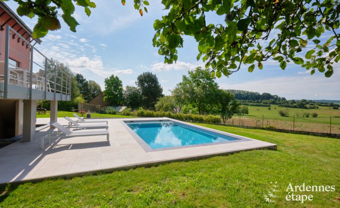 Holiday home for 6 people in Virton with 3 bedrooms, sauna, wood stove, outdoor pool and private terrace
